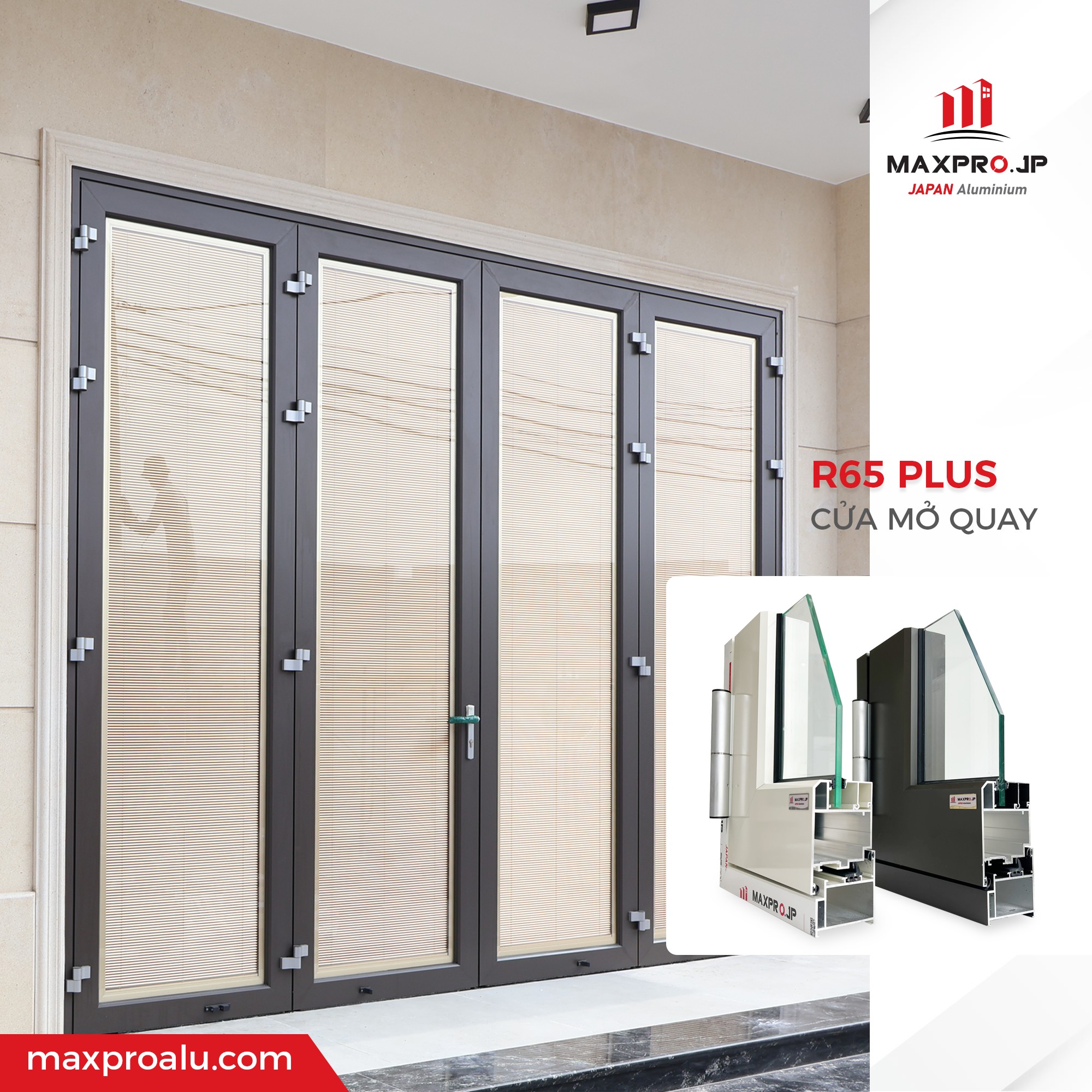 CỬA NHÔM MAXPRO HỆ 65 PLUS