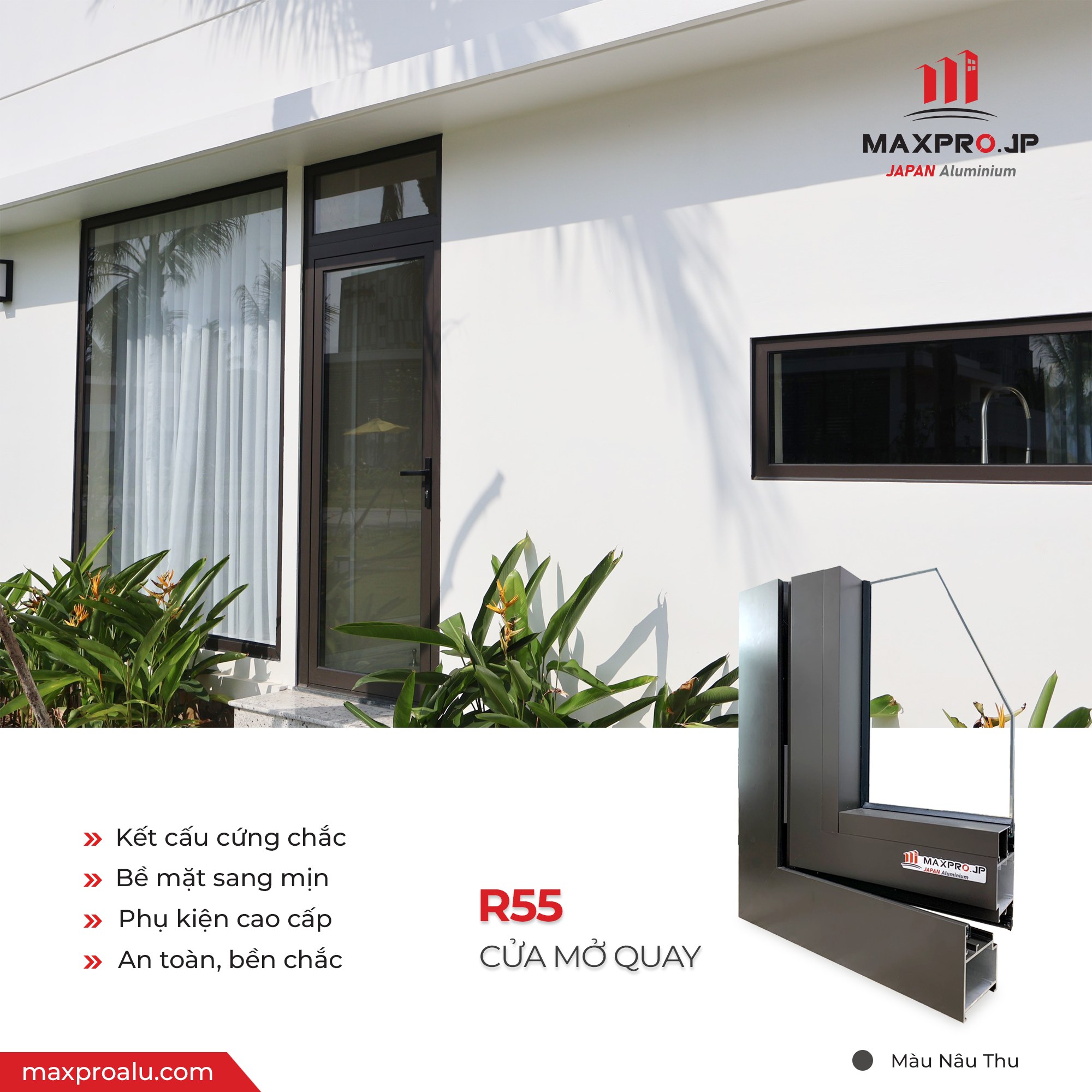 CỬA NHÔM MAXPRO HỆ 55