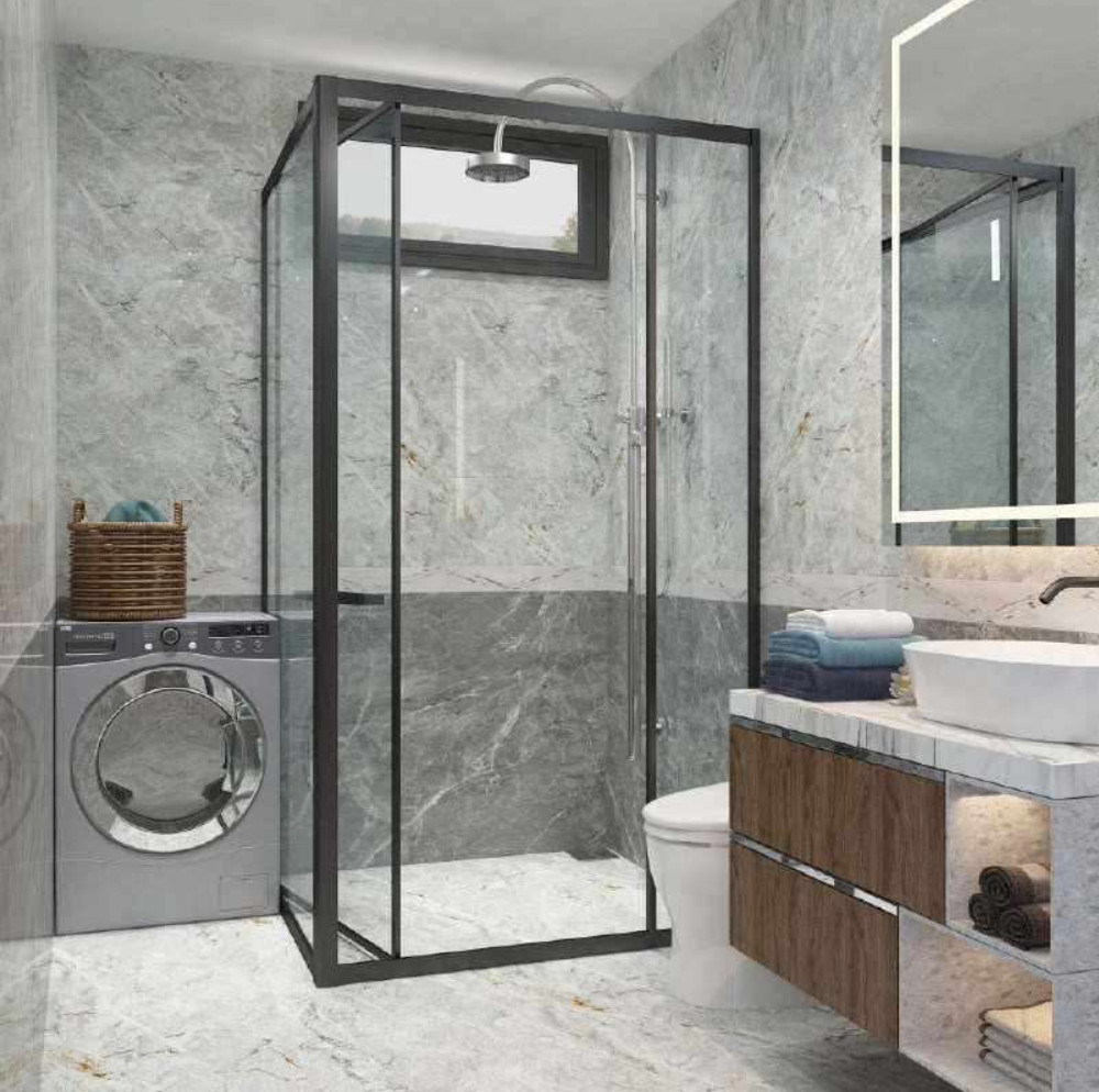 Phòng Tắm Kính 90 Độ Cửa Lùa – Giải Pháp Tiện Nghi Và Sang Trọng