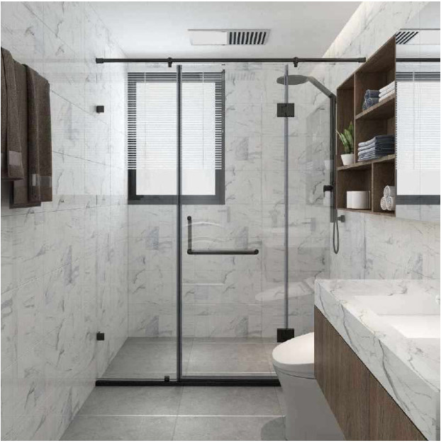 PHÒNG TẮM 180° K-K HỆ GIẰNG ĐỈNH ỐNG INOX TRÒN