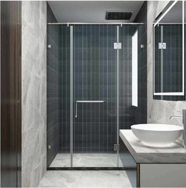 PHÒNG TẮM 180° K-K HỆ GIẰNG ĐỈNH ỐNG INOX TRÒN