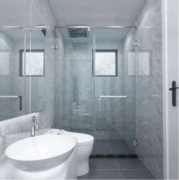 PHÒNG TẮM GÓC 90° K-T HỆ GIẲNG ĐỈNH HỘP INOX VUÔNG