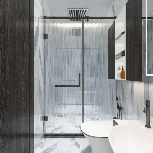 PHÒNG TẮM GÓC 90° K-T HỆ GIẲNG ĐỈNH HỘP INOX VUÔNG