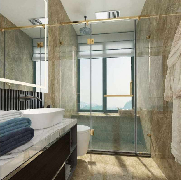 PHÒNG TẮM 180° K-K HỆ GIẲNG ĐỈNH HỘP INOX VUÔNG