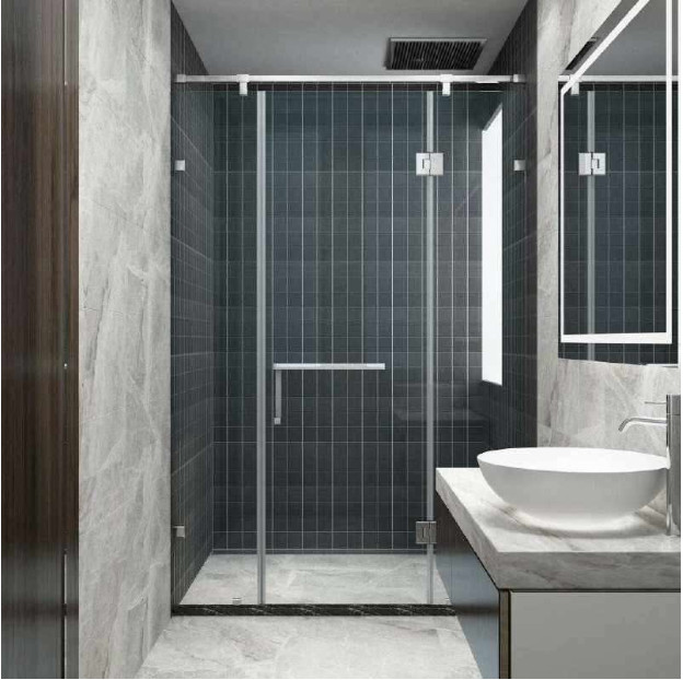 PHÒNG TẮM 180° K-K HỆ GIẲNG ĐỈNH HỘP INOX VUÔNG