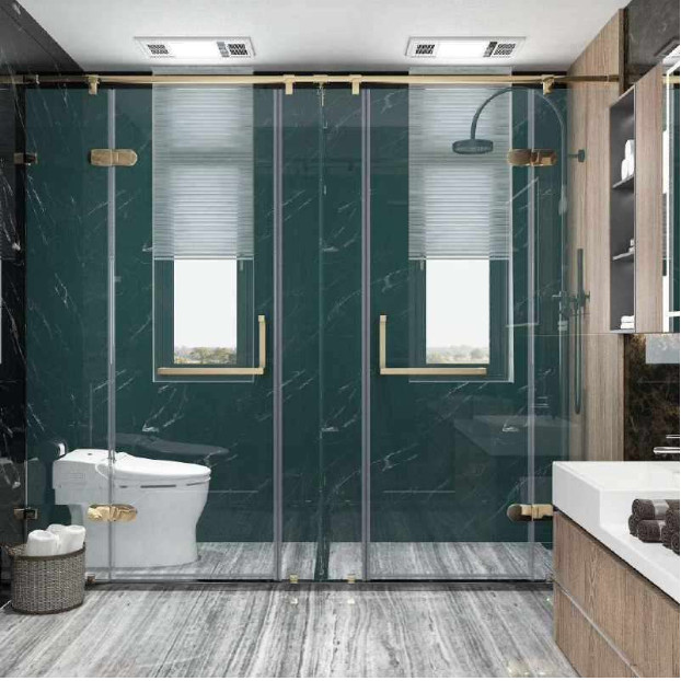 PHÒNG TẮM ĐÔI 180° K-K HỆ GIẲNG ĐỈNH HỘP INOX VUÔNG