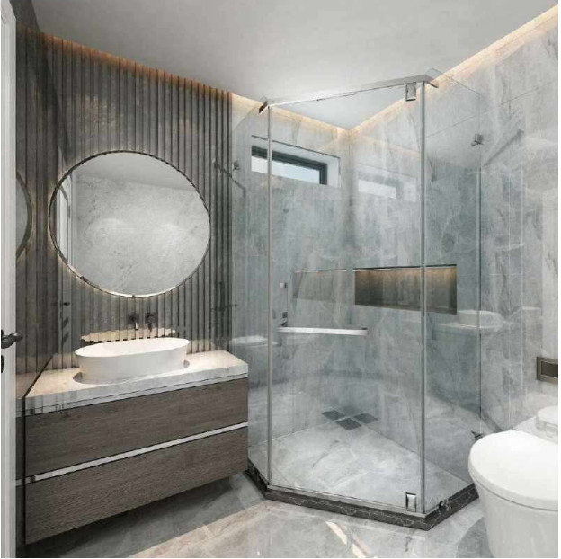 PHÒNG TẮM GÓC 135° BLTX THANH INOX